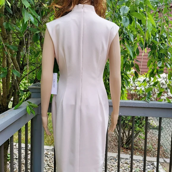 🆕️🌺CALVIN KLEIN🌺 Tie Neck Sheath Dress💃 SIZE:6 - Picture 8 of 15